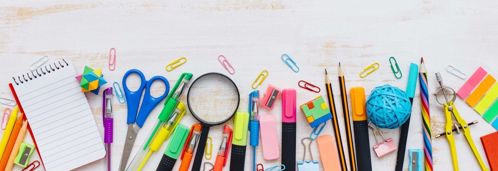 back to school concept with school supplies.
